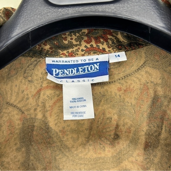 Vintage Pendleton Button Down Shirt Tailored Paisley 70s Style - Picture 2 of 7